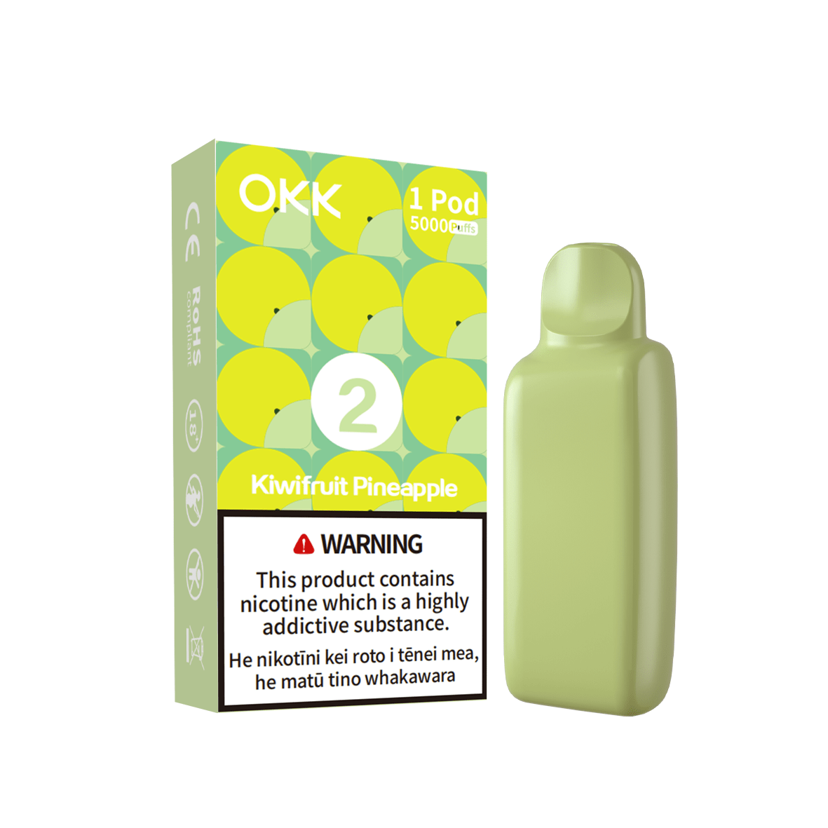 OKK CROSS II Pod (5000 Puffs) - Kiwifruit Pineapple